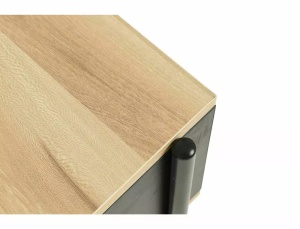 MASUTA DE CAFEA KARINA A, 90 CM, STEJAR/NEGRU, BLAT DIN MDF SI CADRU DIN METAL, STIL MODERN - Img 6