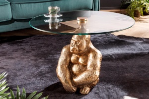 MASUTA DE CAFEA, KONG 60CM, AURIU, STICLA SI METAL, STIL MODERN, ARTIM GROUP SELECTION - Img 6