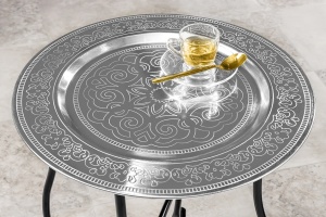MASUTA DE CAFEA, MARRAKESCH 50CM, DIN METAL, ARGINTIU/NEGRU, ARTIM GROUP SELECTION - Img 2