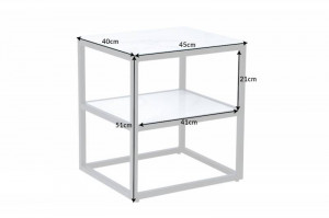 MASUTA DE CAFEA/NOPTIERA, ELEGANCE 45CM, DIN STICLA CU EFECT DE MARMURA - Img 5