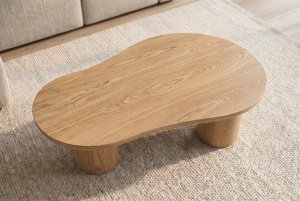 MASUTA DE CAFEA ORGANIC 130CM, REALIZATA DIN MDF, CULOARE STEJAR, INVICTA INTERIOR - Img 2