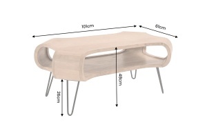 MASUTA DE CAFEA ORGANIC LIVING 100CM, REALIZATA DIN LEMN DE MANGO, CULOARE NATUR, INVICTA INTERIOR - Img 7