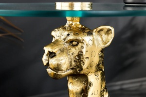 MASUTA DE CAFEA, PANTHER, 60CM, BLAT DIN STICLA SI METAL, AURIU, ARTIM GROUP SELECTION - Img 5