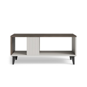 MASUTA DE CAFEA RANDOM 2 LAW-1, 92 CM, CASMIR/NUC/NEGRU, DIN MDF FURNIRUIT, POLIPROPILENA SI METAL, STIL MODERN - Img 4