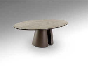 MASUTA DE CAFEA SAMARA 130CM, REALIZATA DIN METAL SI MDF, FINISAJ TRAVERTIN, STIL MODERN