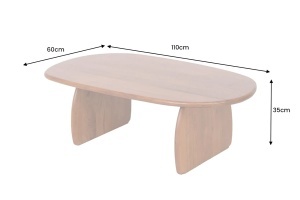 MASUTA DE CAFEA SCULPTURA 110CM, REALIZATA DIN LEMN MASIV DE SALCAM, DE CULOARE MARO - Img 7