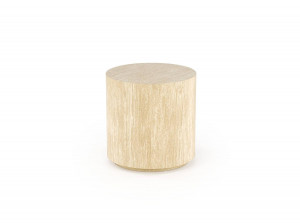 MASUTA DE CAFEA TRAVERTINO S ROUND, CREM, DIN MDF FURNIRUIT, STIL MODERN