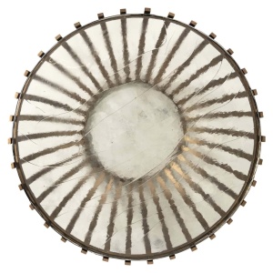 MASUTA DE CAFEA VOLANTE, 211932, CONFECTIONATA DIN METAL SI STICLA CULOAREA AURIU, STIL MODERN - Img 2