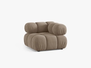 MODUL CANAPEA BELLIS, CAPPUCCINO, CU TAPITERIE DIN CATIFEA BLUVEL, MICADONI - Img 2