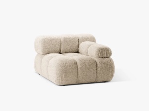 MODUL CANAPEA BELLIS, PE DREAPTA, BEJ DESCHIS, CU TAPITERIE DIN TEXTIL BOUCLE ROLF, MICADONI - Img 2