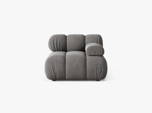 MODUL CANAPEA BELLIS, PE DREAPTA, GRI DESCHIS, CU TAPITERIE DI CATIFEA BLUVEL, MICADONI