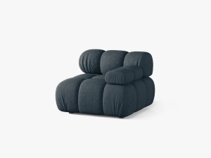 MODUL CANAPEA BELLIS, PE DREAPTA, PETROL INCHIS, CU TAPITERIE DIN TEXTIL STRUCTURAT LIBERTY, MICADONI - Img 2