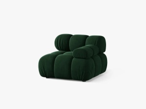 MODUL CANAPEA BELLIS, PE DREAPTA, VERDE SMARALD, CU TAPITERIE DIN CATIFEA BLUVEL, MICADONI - Img 2