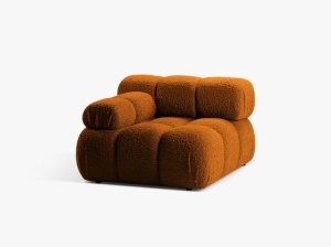 MODUL CANAPEA BELLIS, PE STANGA, CARAMIZIU, CU TAPITERIE DIN TEXTIL BOUCLE ROLF, MICADONI - Img 2