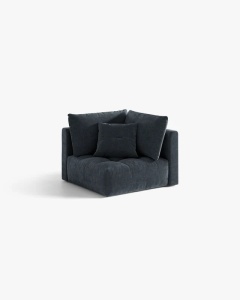 MODUL CANAPEA BLOOM, ALBASTRU MARIN, 105X97 CM, CU TAPITERIE DIN TEXTIL STRUCTURAT WIND, MICADONI - Img 2
