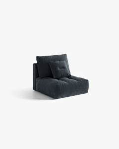 MODUL CANAPEA BLOOM, ALBASTRU MARIN, 95X97 CM, CU TAPITERIE DIN TEXTIL STRUCTURAT WIND, MICADONI - Img 2