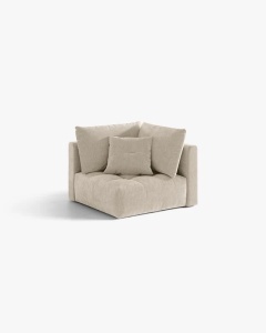 MODUL CANAPEA BLOOM, BEJ DESCHIS, 105X97 CM, CU TAPITERIE DIN TEXTIL STRUCTURAT WIND, MICADONI - Img 2
