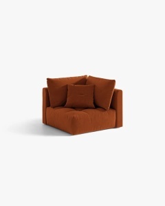 MODUL CANAPEA BLOOM, CARAMIZIU, 105X97 CM, CU TAPITERIE DIN TEXTIL CATIFEA CASINO, MICADONI - Img 2