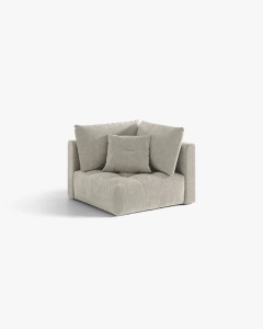 MODUL CANAPEA BLOOM, GRI DESCHIS, 105X97 CM, CU TAPITERIE DIN TEXTIL STRUCTURAT WIND, MICADONI - Img 2
