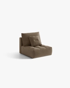MODUL CANAPEA BLOOM, MATO DESCHIS, 95X97 CM, CU TAPITERIE DIN TEXTIL CATIFEA CASINO, MICADONI - Img 2