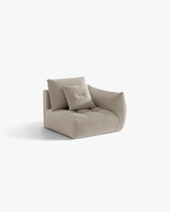 MODUL CANAPEA BLOOM, PE DREAPTA, BEJ DESCHIS, 116X97 CM, CU TAPITERIE DIN TEXTIL CATIFEA CASINO, MICADONI - Img 2