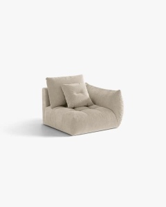 MODUL CANAPEA BLOOM, PE DREAPTA, BEJ DESCHIS, 116X97 CM, CU TAPITERIE DIN TEXTIL STRUCTURAT WIND, MICADONI - Img 2