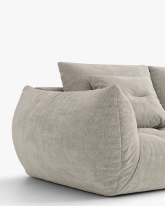 MODUL CANAPEA BLOOM, PE DREAPTA, GRI DESCHIS, 116X97 CM, CU TAPITERIE DIN TEXTIL STRUCTURAT WIND, MICADONI - Img 5