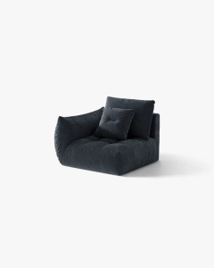 MODUL CANAPEA BLOOM, PE STANGA, ALBASTRU MARIN, 116X97 CM, CU TAPITERIE DIN TEXTIL STRUCTURAT WIND, MICADONI - Img 2