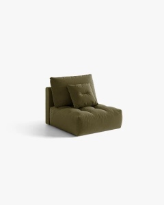MODUL CANAPEA BLOOM, VERDE DESCHIS, 95X97 CM, CU TAPITERIE DIN TEXTIL CATIFEA CASINO, MICADONI - Img 2