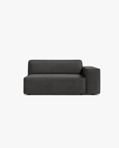 MODUL CANAPEA/COLTAR JODIE, 122X99 CM, GRI, PE DREAPTA, TAPITAT CU TAPITERIE DIN TEXTIL CATIFEA BLUVEL, MICADONI