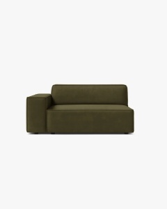 MODUL CANAPEA/COLTAR JODIE, 122X99 CM, VERDE, PE STANGA, TAPITAT CU TAPITERIE DIN TEXTIL CATIFEA BLUVEL, MICADONI