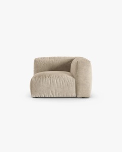 MODUL CANAPEA/COLTAR MARTINA, 90X120 CM, BEJ DESCHIS, TAPITAT CU TAPITERIE DIN TEXTIL CATIFEA VOGUE, MICADONI