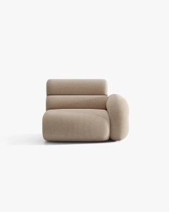 MODUL CANAPEA/COLTAR NEO, PE DREAPTA, NISIPIU, 110X100 CM, TAPITAT CU TAPITERIE DIN TEXTIL CHENILLE SILENCIO, MICADONI