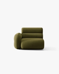 MODUL CANAPEA/COLTAR NEO, PE STANGA, VERDE MASLINIU INCHIS, 110X100 CM, TAPITAT CU TAPITERIE DIN TEXTIL BOUCLE BALOO, MICADONI