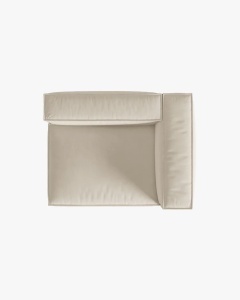 MODUL CANAPEA/COLTAR NURIA BEJ, PE DREAPTA, 145X110 CM, TAPITAT CU TAPITERIE DIN TEXTIL CATIFEA PARIS, MICADONI - Img 4