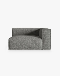 MODUL CANAPEA/COLTAR NURIA GRI GRAFIT, PE DREAPTA, 145X110 CM, TAPITAT CU TAPITERIE DIN TEXTIL BOUCLE MONET, MICADONI
