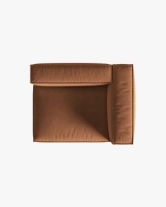 MODUL CANAPEA/COLTAR NURIA MIERE, PE DREAPTA, 145X110 CM, TAPITAT CU TAPITERIE DIN TEXTIL CATIFEA PARIS, MICADONI - Img 4