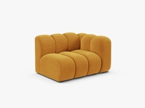 MODUL CANAPEA LUPIN, 114 CM, PE DREAPTA, GALBEN, CU TAPITERIE DIN TEXTIL CATIFEA VENUS, MICADONI - Img 2