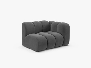 MODUL CANAPEA LUPIN, 114 CM, PE DREAPTA, GRI, CU TAPITERIE DIN TEXTIL CATIFEA VENUS, MICADONI - Img 2