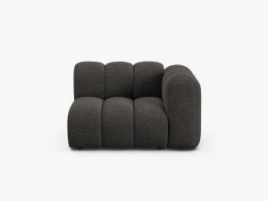 MODUL CANAPEA LUPIN, 114 CM, PE DREAPTA, GRI INCHIS, CU TAPITERIE DIN TEXTIL CHENILLE EDEN, MICADONI