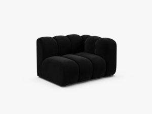 MODUL CANAPEA LUPIN, 114 CM, PE DREAPTA, NEGRU, CU TAPITERIE DIN TEXTIL CATIFEA VENUS, MICADONI - Img 2