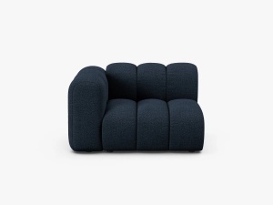 MODUL CANAPEA LUPIN, 114 CM, PE STANGA, ALBASTRU INCHIS, CU TAPITERIE DIN TEXTIL BOUCLE BALOO, MICADONI