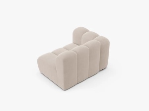 MODUL CANAPEA LUPIN, 114 CM, PE STANGA, BEJ DESCHIS, CU TAPITERIE DIN TEXTIL CATIFEA VENUS, MICADONI - Img 3