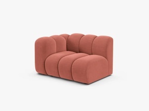 MODUL CANAPEA LUPIN, 114 CM, PE STANGA, CORAI, CU TAPITERIE DIN TEXTIL CATIFEA SALVADOR, MICADONI - Img 2