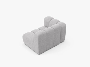 MODUL CANAPEA LUPIN, 114 CM, PE STANGA, GRI DESCHIS, CU TAPITERIE DIN TEXTIL BOUCLE BALOO, MICADONI - Img 3