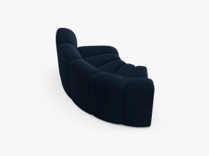 MODUL CANAPEA LUPIN, 185 CM, ALBASTRU ROYAL, CU TAPITERIE DIN TEXTIL CATIFEA SALVADOR, MICADONI - Img 3