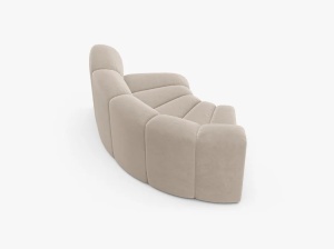 MODUL CANAPEA LUPIN, 185 CM, BEJ, CU TAPITERIE DIN TEXTIL CATIFEA SALVADOR, MICADONI - Img 3