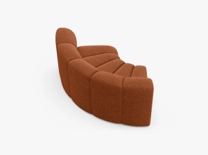 MODUL CANAPEA LUPIN, 185 CM, CARAMIZIU, CU TAPITERIE DIN TEXTIL CHENILLE EDEN, MICADONI - Img 3