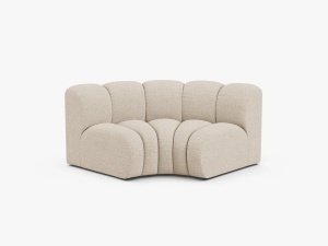 MODUL CANAPEA LUPIN, 185 CM, GRI DESCHIS, CU TAPITERIE DIN TEXTIL BOUCLE BALOO, MICADONI