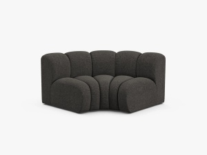 MODUL CANAPEA LUPIN, 185 CM, GRI INCHIS, CU TAPITERIE DIN TEXTIL CHENILLE EDEN, MICADONI